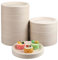 DHAIQC Lot de 120 Assiettes en Carton Compostables 22,8cm, Assiette Jetable Durable Assiette en Bagasse Naturelle, Assiettes de Fête Vaisselle Jetable Biodégradable (Brown, 120 pièces-22,8cm)