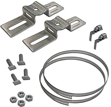 Collier de serrage pour poteau Kit collier + bride + vis (W0138). Kit fixation poteau -