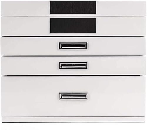 Schmuckschatulle, verspiegelter Schmuck-Organizer, Schwarze Aufbewahrungsbox, Schubladen