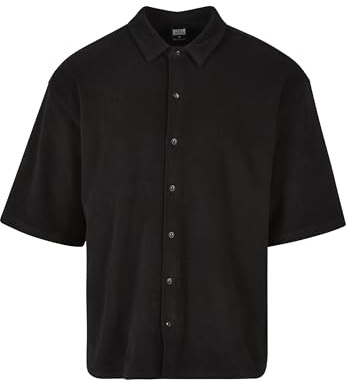 Urban Classics Herren Hemd Boxy Towel Shirt Black S
