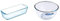 Pyrex - Bake & Enjoy - Moule à Cake en Verre Ecru 28 x 12 x 8 cm & Bol en verre 3 L, Blanc