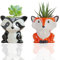 Mini Blumentöpfe Keramik Flower Pot Ceramic Keramik Sukkulenten Töpfe Kawaii Blumentöpfe Niedlicher Garten Blumentopf For Sukkulenten Home Office Desk Shelf Window Décor(Zibetform,Fuchsform)
