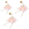 3Pcs Light Pink Ballerina Doll 14x20cm - Christmas Tree Hanging Decorations Festive Decorative Ornaments Fairy Tale Themed Xmas Tree Pendant