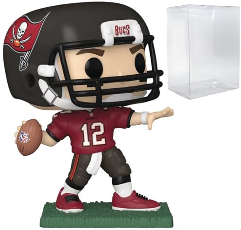 POP Football: Buccaneers - Tom Brady (Home Uniform) Funko Vinyl Figure (Bundled with Compatible Box Protector Case), Multicolor, 3.75 inches