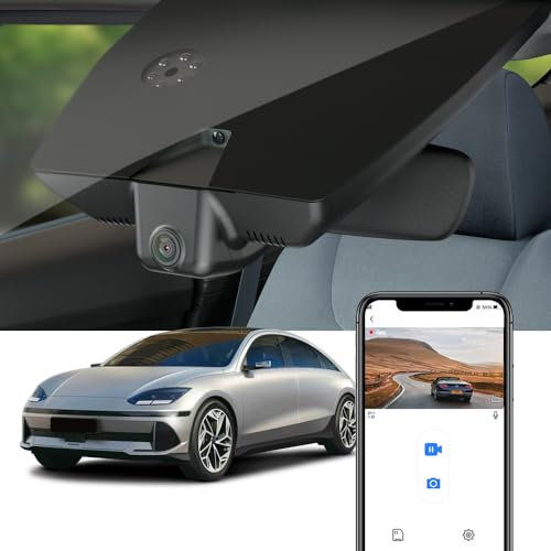 Fitcamx Dashcam 4K Kompatibel mit Hyundai IONIQ 6 2023-2025, Autokamera UHD 2160P Video WiFi, Nachtsicht, Loop-Aufnahm, G-Sensor, OEM Hyundai Zubehör, WDR Dasch-cam Auto, Plug & Play, 64GB Karte