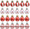 LICHENGTAI Weihnachtskugeln Kunststoff Set Rot Weiß 24 Stück, 3CM Kleine Plastik Christbaumkugeln Weihnachtsdeko mit Aufhängen Glitzernd Weihnachtsbaumschmuck für Weihnachten Party Dekoration