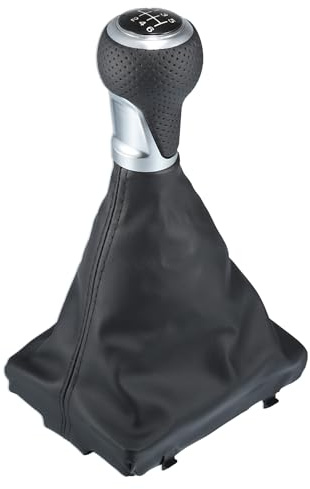 QUARKZMAN 6-Gang-Schaltknauf für Audi A4 S4 B8 8K 07-15 1pc | Kunststoff, Metall, Kunstleder, Schwarz, Silber, 13x10,5x22cm, Für A5 8T, Für Q5 8R S-Line 07-15, Einfache Installation