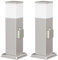 ledscom.de 2 Stück Wegelicht/Pollerleuchte POLLY für außen, IP44, 35 cm, edelstahl, 1x G9 max. 10W, Steckdose