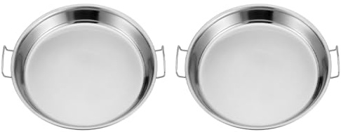 LIFKOME Dampfplatte Multifunktionale Edelstahl Hitzebeständig 2 Stück mit Doppelgriff und Leicht zu Verstauen Kochplatte Küchenutensil für Kalte Nudelgerichte und Dampfende Gerichte