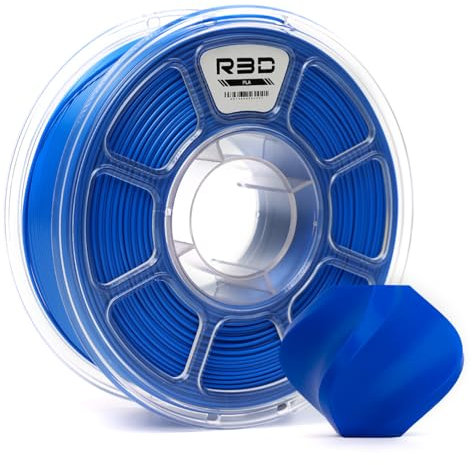 R3D PLA 3D-Filament 1,75 mm, 0–370 mm/s Hochgeschwindigkeitsdruck, Maßgenauigkeit +/- 0,02 mm, 1 kg (2,2 lbs), transparente Kunststoffspule, 3D-Druck-Filament (dunkelblau)