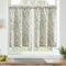 Vangao Blumen Scheibengardinen Kurz Küchengardinen Leinen Vorhang Bistrogardine für Küche Wohnzimmer Badezimmer Kleine Fenster landhausstil Halbtransparent,2er Set 65Bx90H(cm),Grün auf Beige