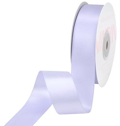 VATIN Double Face Lilac Mist Satin Ribbon 25mm X 22m,Purple Polyester Fabric Ribbon use for Bows Bouquet, Gift Wrapping, Floral Arrangement Wedding Decoration
