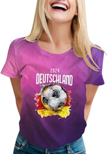 DFB Deutschland Trikot Away EM 2024 Damen Pink Deutschland T-Shirt Trikot für Frauen EM 2024 Germany Deutschland T-Shirt Deutschland Trikot Damen 2024 Sport Bekleidung Deutschland Top Damen
