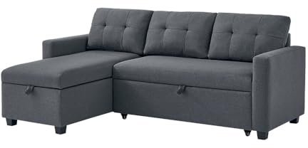 VitaliSpa Sofa L Form Campina, Schlafsofa mit Bettkasten, Grau, 226 x 163 cm mit Schlaffunktion