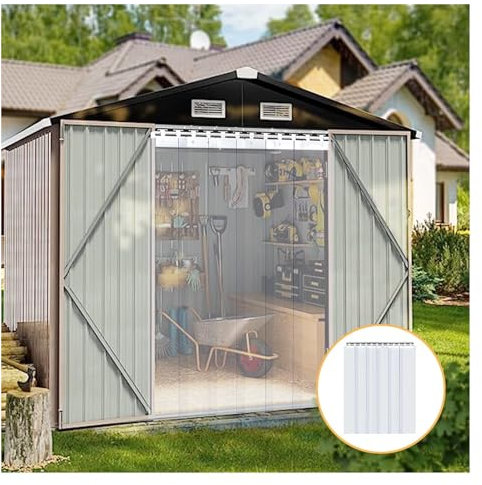 Tenda a strisce in PVC trasparente, resistente alle intemperie, in plastica liscia, per porta, set di tende trasparenti ideali per casa, magazzino e uso commerciale. Dimensioni: 195 x 300 cm