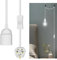 Plug in Light Fittings, White Plug in Ceiling Light Fixture, E27 Lamp Holder Suspended Pendant Light Fitting, 4.5 M Lamp Cable with Switch and Plug, Extension Hanging Lamp for Loft Garage Bedroom