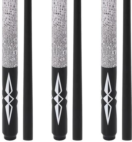 Dysdensa Lot de 3 bâtons de queue de billard en fibre de verre 538,6 g, 567 g, 595,3 g, 147,3 cm