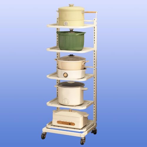 Kitchen Storage Rack nizer for Frying Pan Chopping Board and Microwave Wall Mounted Shelf Holder in Black and White (5 * 5 Boards)