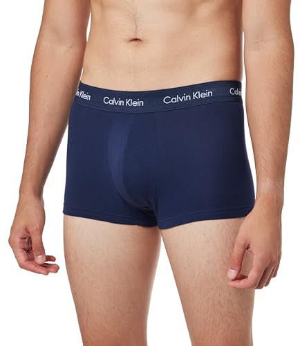 Calvin Klein Uomo Pantaloncini Boxer Vita Bassa Confezione da 3 Intimo, Verde (Blue Shadow/Supreme Green/Chalk), S