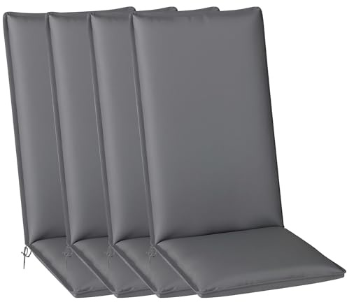 Outsunny Lot de 4 Coussins de Chaise d'Extérieur UPF50+ 124x50x5cm Gris