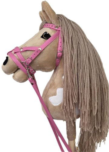 Steckenpferd A4 (Pferd auf einem Stock) Hobby Horse A4 komplett mit Kantar wie auf dem Foto (ligtkrem)