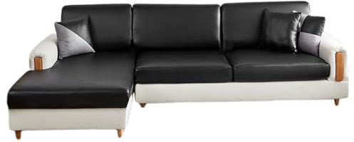 Lawnrden Ledersofa Slipcover Weiche und atmungsaktive Dehnung L-förmige Sofa-Decke Waschbare Nicht-Rutschbezüge L-Formabschnitt für Wohnzimmermöbel Beschützer, Slipcover