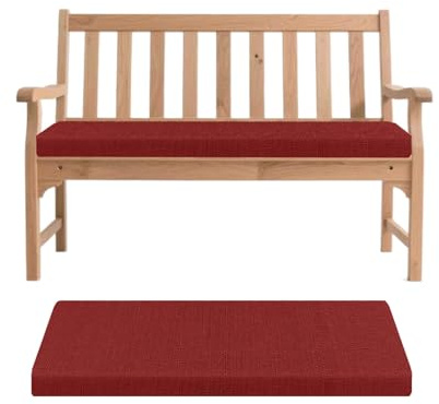 Generisch Bankauflage, Abnehmbarem Sitzkissen Banks, rutschfeste Gartenbank Auflage, Waschbar Sitzauflage Banks für Innen Outdoor Fensterbank Couch ban k Eckbank Auflagen,Wine red,120x50x5cm