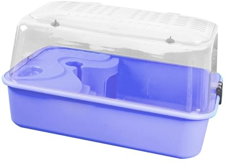 Hamsterkäfig, ausgehende Transportbox zum Schlafen mit Wasserflasche, Laufrad, Hamster-Habitat, Kleintierkäfig für Mäuse, Zuckergleiter, Lila