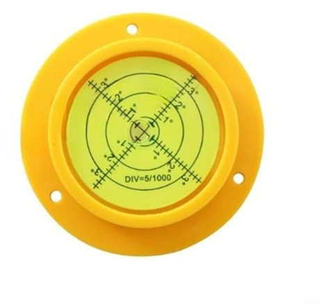 Acryl-Wasserwaage, 90 mm x 66 mm, für Bullseye-Bodennivellierer, rundes Nivellierwerkzeug für Wohnwagen, Kameras, Stative, Plattenspieler, Teleskope (gelb)