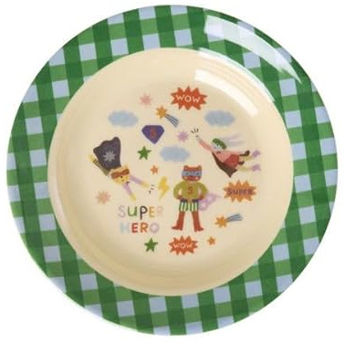 ReWu RICE Teller Tief aus Melamin Ø 20 cm, 250 ml – „Super Hero“ Design, BPA-frei & lebensmittelecht, spülmaschinenfest, robust (max. 70°C)