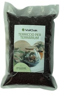 ValOak Terriccio per Terrarium 2 L – Substrato Drenante con Sfagno, Humus e Carbone Attivo | Antimuffa e Anti Marciume | Ideale per Terrari Chiusi e Aperti | Made in Italy