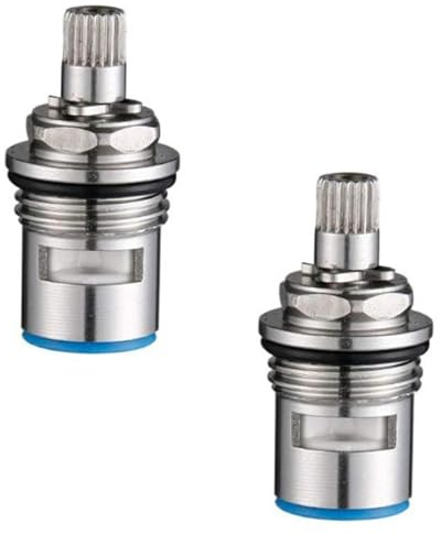 2 Pcs Inner Control Faucet Valve Ceramic Cartridge, 304 Stainless Steel Valve Core, Universal Replacement Valve for Hot and Cold Water,Tap Valve Quarter Turn G1/2 for Bathroom Kitchen Faucet