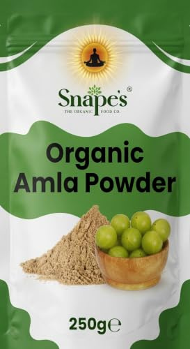 Organic AMLA Powder 250g-Indian Gooseberry - UK Certified Organic - Naturally Dried and Seedless - Free from Fillers & Preservatives.
