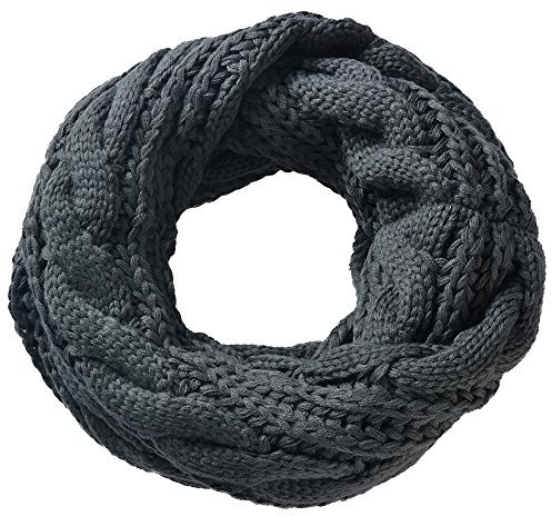 Miobo Strick Loop Schal, Winterschal, Wolle warmen, Hochwertiges, Unisex mit Einheitsgröße, Anthrazit, 65 x 30cm