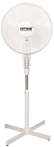 AMOS 16 Inch Pedestal Fan Oscillating Control 3-speed Settings Adjustable Height Portable Indoor Cooling Solution