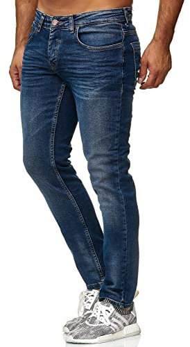 Tazzio Jeans Herren Slim Fit Stretch Jeanshose Hose Denim 16533 (34/30, Blau-1)