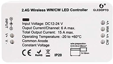 CCT WW/CW Controller Zigbee LED Controller 12-24V Home Smart Zigbee Dimmer CCT Strip Controller Work with Amazon Alexa Echo Plus APP & Voice Controlled White LED Strip Lights (WW/CW Controller)