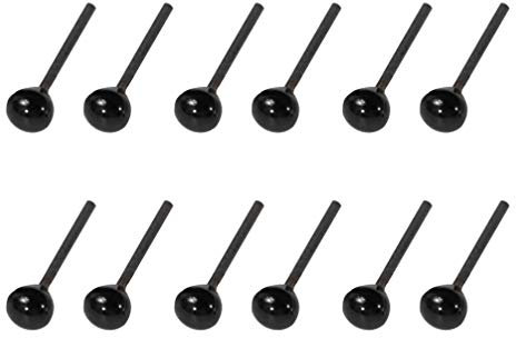 HEALLILY 2mm durable verre yeux de poupée pratique léger noir sûr jouet yeux yeux de sécurité pour peluche bricolage marionnette noir 50 paires