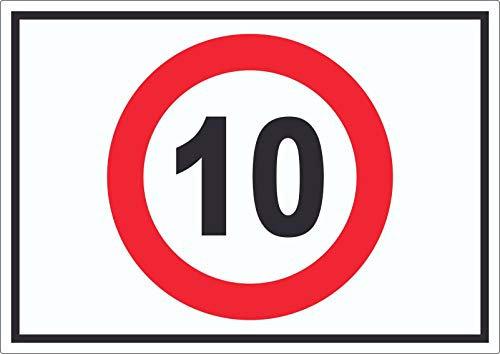 Tempo 10 km/h Geschwindigkeitsbegrenzung Aufkleber Symbol A3 (297x420mm)