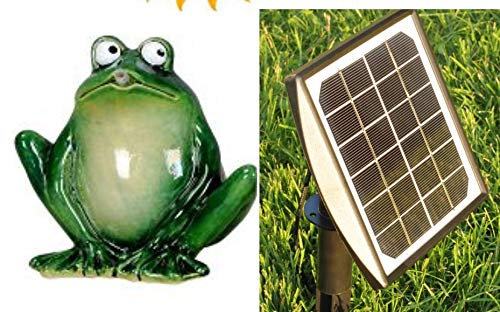 Powershop11 Wasserspeier Frosch 16 cm dk.grün mit Solarpumpe Solaris 170