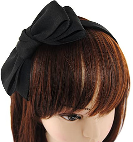 axy Haarreif mit große Schleife 14 cm x 7 cm - Wunderschön Damen Stirnband Haarschmuck Haarreifen HRS3 (Schwarz)