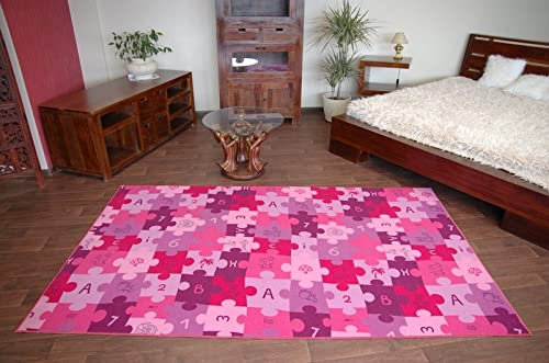 rugsx Teppich Puzzle Kinderzimmerteppich, Maßanfertigung lila 400x500 cm