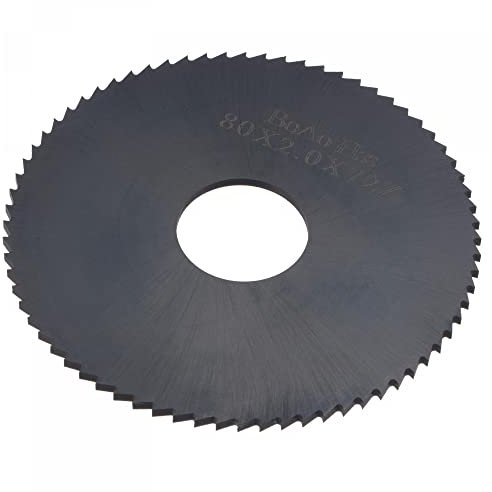 sourcing map Circular Saw Blade, 80mm (3-1/7) Dia 2mm Thick 72 Tooth, 6542 High Speed Steel (HSS) Nitriding Milling Cutter with 22mm Arbor for Metal Wood Cutting