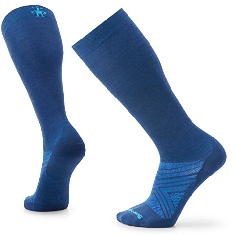Smartwool Ski Zero Cushion Merino Wool Over The Calf Socks For Men and Women, Alpine Blue, Large