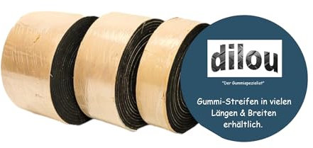 Gummistreifen 4-20cm breit, 5mm dick, von 1 bis 10m Länge einseitig selbstklebend Vollgummi Hartgummi Bodenbelag (4cm(40mm) x5mm, 2m)