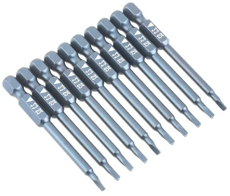 Cabeza Triangular S2 Aleación de Acero 1/4 Pulgadas 10 Piezas H6. 3 * 65mm * 2, 3 Puntas de Destornillador Triangulares para Atornillar para Reparar