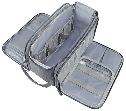Gloppie Kulturbeutel Damen Herren Kosmetiktasche XXL Kulturtasche Unisex Toilettentasche Kosmetikbeutel 10 Liter wasserdichte für Camping Reisen, Grau