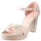 Elara Damen Sandaletten Trichter Absatz Strass Chunkyrayan 8173-GL-Gold-37