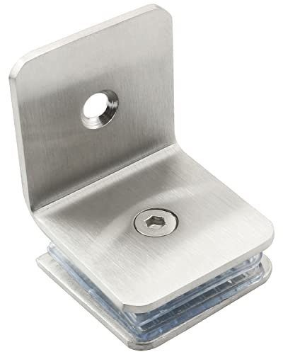 TAODAN Shower Door Square Fixed Clamp Glass Door Brackets Support, Shower Doors Partition Hinge, Shower Room Glass Partition Code, Single Side 304#