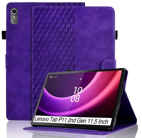 Vkooer Coque pour Lenovo Tab P11 (2nd Gen)/ Pad Plus 2023 (11,5 Pouce) Housse TB350FU / TB350XU Cuir PU Etui de Protection Flip Cover Case avec Support Pochette Tablette Coque, Violet